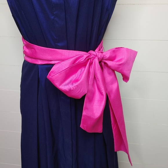 Eliza J Blue Sheen Button Down Maxi Dress Size 10 - Picture 5 of 14